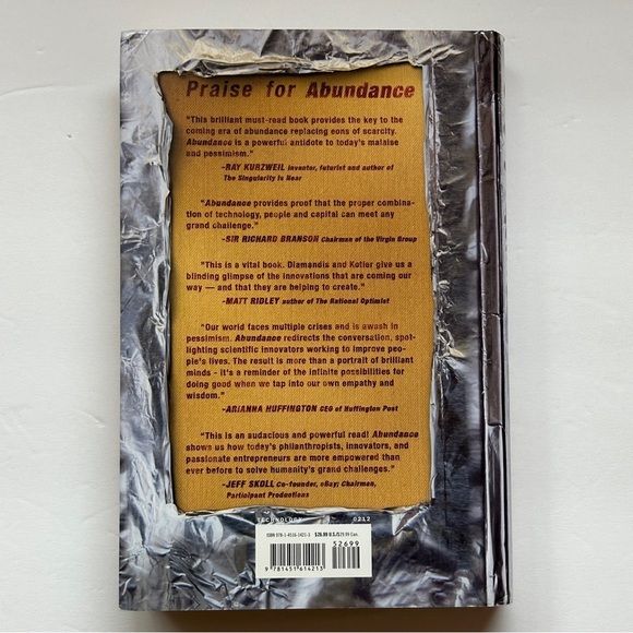 Abundance by Peter Diamandis & Steven Kotler | Non-fiction, Tech |Hardcover Book - Picture 2 of 11